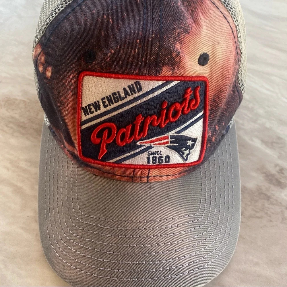 NFL New England Patriots Bleach Splatter Dad Hat